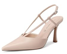 QUEEN HELENA Décolleté Slingback con Tacco Alto con Cinturino a T Donna K4513 (Nude, Sistema Taglie Calzature EU, Adulto, Donna, Numero, Media, 37)