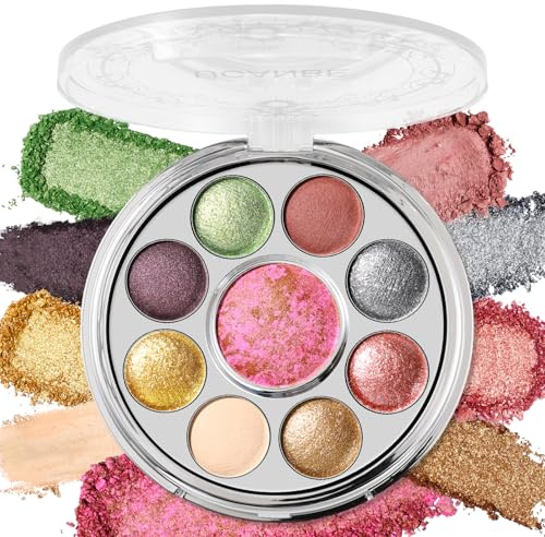 UCANBE Palette de Maquillage avec Blush, 9 Couleurs Hautement Pigmentées Palette Ombre à Paupières Mat Pailleté Métallique, Texture Soyeuse Longue Tenue (01 Banquet Médiéval)