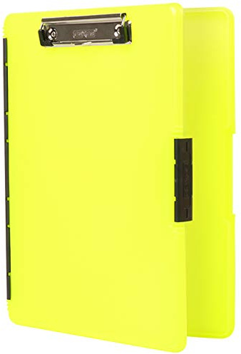 Dexas Slimcase 2 Porta Appunti con Apertura Laterale Neon Yellow