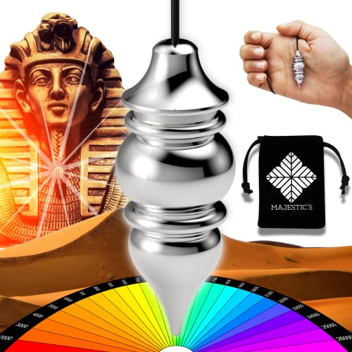 Pendule Egyptien de Radiesthésie VENUS et sa chambre TEMOIN en Laiton Chromé (26 gr) – Pendule Divinatoire Voyance Magnétisme Sourcier Géobiologue Livre [𝐆𝐀𝐑𝐀𝐍𝐓𝐈𝐄 𝐀 𝐕𝐈𝐄]