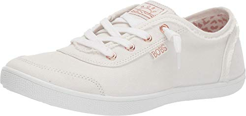 Skechers Women's Bobs B Cute Sneaker, White Canvas, 7 UK