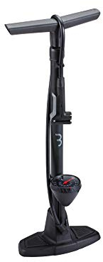 BBB Cycling AirWave Luftpumpe für Fahrrad | Standpumpe mit Manometer | Handpumpe mit DualHead 3.0 für Presta Dunlop und Schrader | BFP-20 | Schwarz