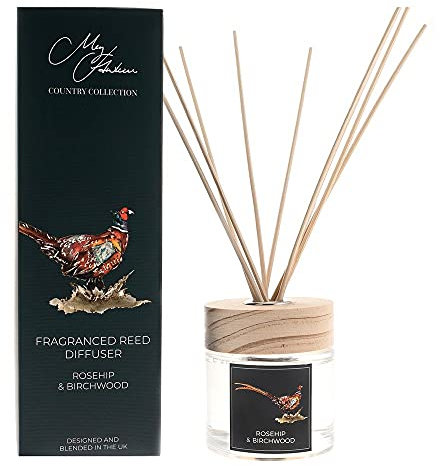 Meg Hawkins Pheasant Design Rosehip & Birchwood Scented Oil Diffuser Gift Set with Sticks 150ml