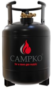 Antarion CAMPKO Bouteille GPL Bluetooth Réservoir 22L 9kg Noir Camping Car Fourgon