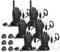 Walkie Talkie PMR446 License-free Handheld Two Way Radios pofung PT88E Professional Long Range Walkie Talkies for Adults with UK Charger Plug, Earpieces, VOX, Scan, 16 Channels, Light, Black, 6 Pack