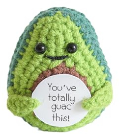 iewrtcin Funny Positive Fruit Doll, Knitted Doll with Positive Card, Positive Plush Potato Doll Of Cute Encouraging Gift For Kids Adults (Avocado)