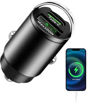 Bmucp Caricabatteria da auto con presa di corrente, caricatore USB per auto, ricarica rapida da 100 W, adattatore intelligente per caricabatterie da auto Pd Qc 3.0, splitter per SUV, camion