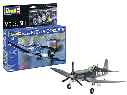 Revell Model Set 64781 Vought F4U-1A Corsair 1:32 Scale Unbuilt/Unpainted Plastic Model Kit with Accessories