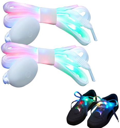 Meleager 1 Pares Cordones Zapato LED, Cordones LED para Zapatillas, Cordones Zapato Luces, Cordones de Nailon LED 120cm, Para Fiesta, Ciclismo, Senderismo, Patinaje