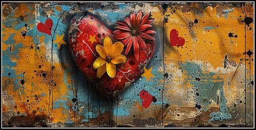 Peinture par Numero Adulte Enfant, Graffiti Peinture Numero Fleur Paint by Numbers, Kit de Peinture à l'huile pour Débutants, Peinture Numéros Peintures Acryliques, Déco Murale 70x140cm L -o4