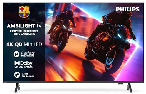 Philips Ambilight 65MLED910 Mini LED 4K Smart TV - 65 Zoll Display mit P5 Perfect Picture Engine Ultra HD, Titan OS, Dolby Vision Und Dolby Atmos Sound