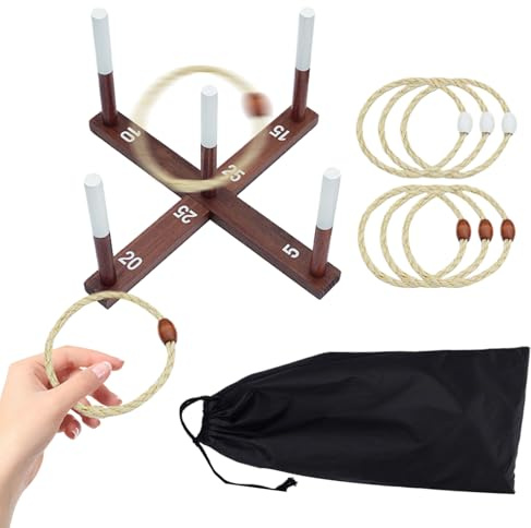 Mppchhn Juego De Lanzar Aros Al Aire Libre, Aros con Cuentas Juegos De Jardín para Exterior, Juguetes Deportivos Divertidos con Bolsa de Transporte para Jardín Playa Escuela Fiestas en Casa