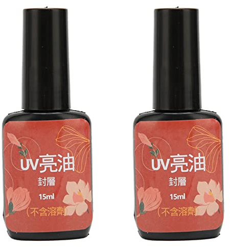Capa superior de uñas transparente resistente al desgaste resistente a los arañazos capa superior a prueba de fugas para esmalte de uñas 2 piezas 15 ml sellador protector de