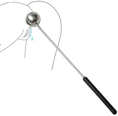 Butt Plug with Long Handle, 15cm Long Anal Plug with 3.2cm Stainless Steel Ball for G-Spot & Prostate Massage, Precision Sensory Training Toy Sex Toyscouples for Couples Gay Lesbian - Silver