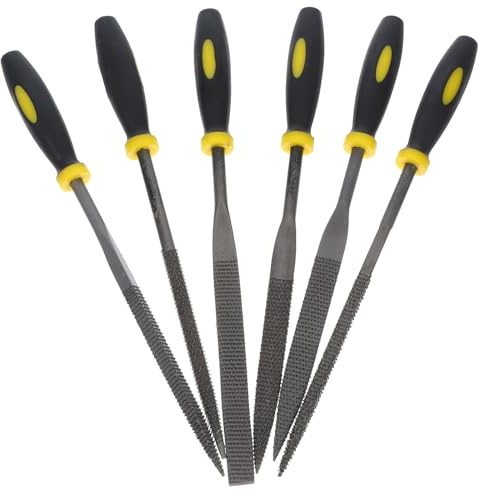 OHPHCALL Set di 6 Lime per Legno in Acciaio Finitura Professionale, Resistenti All'uso Intenso, per Lavorazioni su Plastica e Metallo