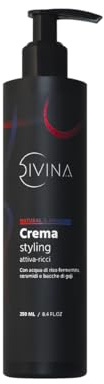 Crema Styling per capelli mossi, ricci, super-ricci ultra definiti ed elastici Natural&Amazing di DIVINA BLK con acqua di riso, ceramidi e bacche di goji (250ml)