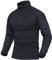 MAGCOMSEN Herren Military Langarm Shirts Combat T-Shirt Slim Fit Taktisches Oberteil Herren Outdoor Quick Dry Hemd Atmungsaktiv Paintball Funktionsshirt Schwarz XL