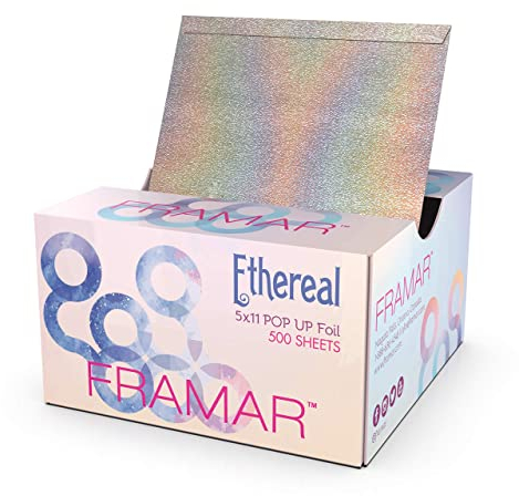 FRAMAR Ethereal Strähnenfolie Für Friseur - Alufolie Friseur, Alufolie Für Strähnen Set, Haarfolie, Strähnchenfolie, Friseur Folie Strähnen, Strähnchen Folie, Haarfarbe Zubehör, Friseur Zubehör – 500