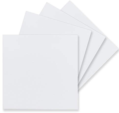50x Tarjetas cuadradas sin doblar - 15 x 15 cm - Color: blanco intenso - 240 g/m² - Tarjetas para manualidades, tarjetas para felicitaciones e invitaciones