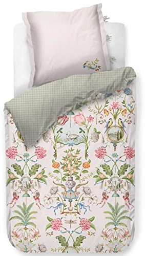 Pip Studio Bettwäsche Festa Di Lividonia Weiß Blumen Blüten Tulpen Tiere Wendeoptik Muscheln Perkal, Größe:135 cm x 200 cm