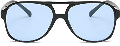 YUELUQU occhiali da sole polarizzati uomo donna occhiali da sole vintage anni 70 occhiali da sole retrò occhiali da sole da pilota occhiali da sole per bicicletta, nero/blu, L