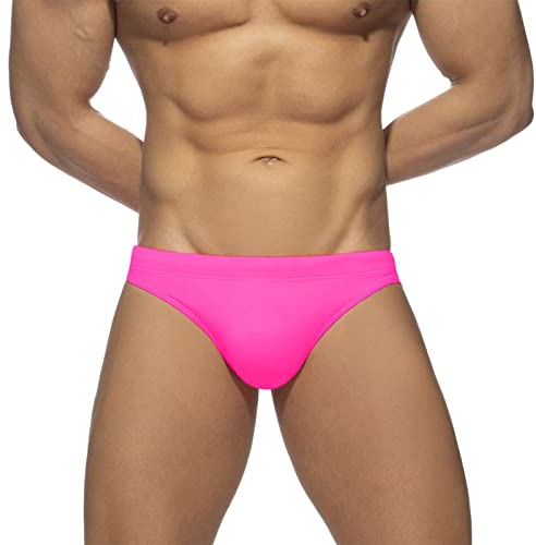 Badehose Herren Kurz Badeslip Eng Sexy Badehosen Männer Slip Jungen Schwimmhose Bunter Badeshorts Short Tunnelzug Men's Shading Swim Briefs Schnelltrockend Swimming Trunks Rosa L