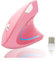 Wireless Mouse Pink Ergonomic Vertical Ergo Upright Silent High Presion Optical Right Hand Cordless Mice for PC/Laptop/Macbook,with USB Receiver,6 buttons, 800/1200/1600DPI,Reduce Hand and Wrist Pain