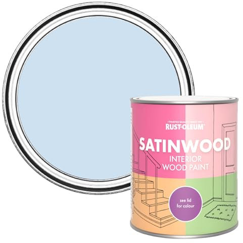 Rust-Oleum Blue Satinwood Interior Wood Paint - Powder Blue 750ml