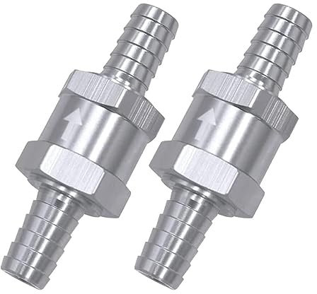 Treki 2pcs Válvula de Retención de Combustible de Aleación de Aluminio 10mm Válvula Antirretorno de Retorno de Combustible Válvula de Retención de Automóvil para Gasolina Diesel Oil Carbura Carburador