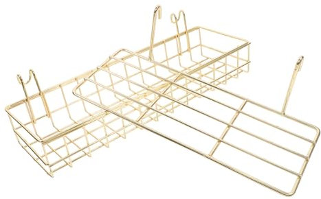 OSOLADY Moderne Drahtkorbgitter-Wandregale 2 Stück Wandhalterung Hängekorb Metallgeflecht Wandpaneel Lagerregal