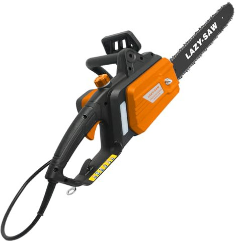 Electric Chainsaw 1800W – 400mm (16”) Corded Chainsaw with Auto Oil Lubrication, Mechanical Safety Brake & Heavy-Duty 10mm Teeth – Lightweight 4.5kg Power Tool for Cutting, Pruning & Firewood
