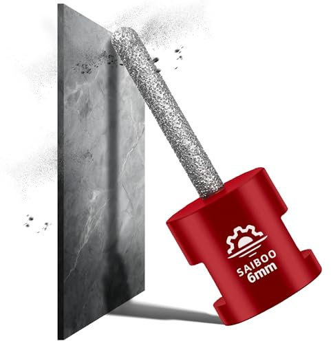 Fresa de Diamante 6mm Broca de Fresado para Baldosas para Agrandar dar Forma y Esmerilar Agujeros en Cerámica Azulejos Porcelana Mármol Granito Encimera de Piedra (M14 Rosca)