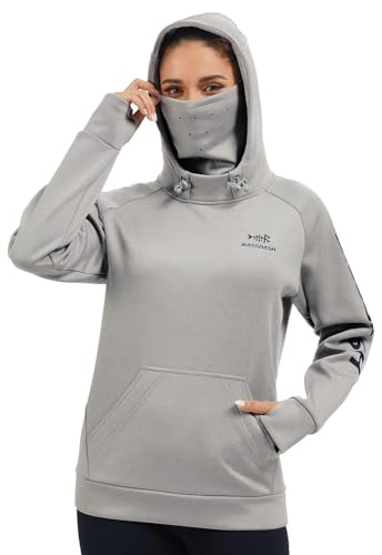 Bassdash Felpa da Pesca in Pile da Donna con Cappuccio e Ghetta per Il Collo Resistente all'Acqua e con Prestazioni da Escursionista