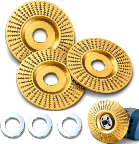 ZUMME 125mm Disque à meuler en carbure de tungstène. Disque bois pour meuleuse angle – extra coupant, durable, ponçage sculpture façonnage décapage peinture racines (3 plat)