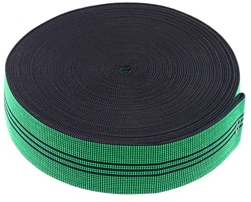 Tanstic 1 Roll 2 Inch x 52.5 Ft Green Sofa Elastic Webbing Stretch Latex Band Upholstery Webbing Replacement Elastic Webbing Flexible Chair Webbing Elastic Webbing Rolls for Chair Sofa Furniture