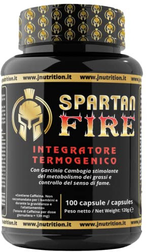 JNUTRITION SPARTAN FIRE termogenico, brucia grassi con Garcinia Cambogia e controllo del senso di fame, Indicato per diete ipocaloriche destinate al dimagrimento.. (100)