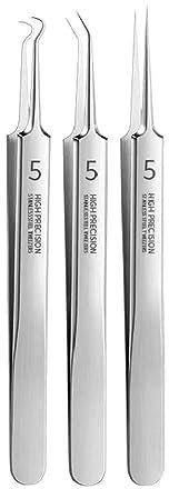 Deutsche ultrafeine Nr. 5 Zelle Pickel Mitesser Clip Nadel Schwarz Pinzette Werkzeug por Q6C4 0,1 mm Entferner Mitesser Reiniger Akne