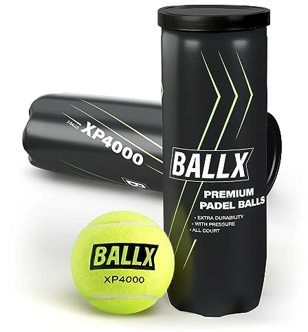BallX® Padel Bälle XP4000 mit Innendruck [3ER DOSE] - Padel Tennis Bälle aus Filz - Paddle Ball Qualitätswolle - Allrounder Paddle Balls - Pädelbälle Langlebig - Tennisbälle
