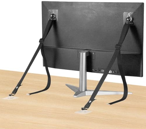 4St Verstellbar TV Sicherheitsgurte, Ohne Bohren TV Gurte Möbelankergurte Kippschutz Möbelwandankergurte Sicherheit für Flachbildschirme Schrank Tisch Ständer