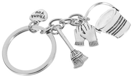 Gatuida Porte-clés Ménage Avec Seau Eau Balai Accessoire De Travail Breloque Porte-clés Pour Femme De Ménage Ornement Clé De Remerciement