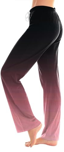 Pantalon Extensible Confort Stretch Femme Pilates Ample Jeggings Jazz Elegant Fluide Confort Thai Jegging Infirmiere Golf Bas Haut Pince Yoga Legging De Sport Femme avec Poche Rose L