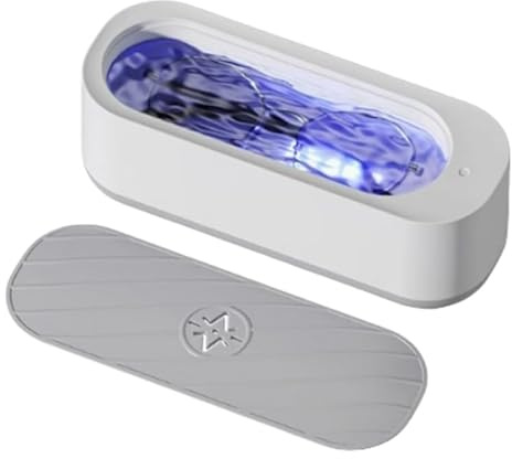 Ultrasonic Jewelry Cleaner Machine 300ml Portable 360° Deep Cleaning One-Touch Operation Cleaner for Ring Earrings Necklace Silver Eyeglass Watches Denture XMAS Gifts