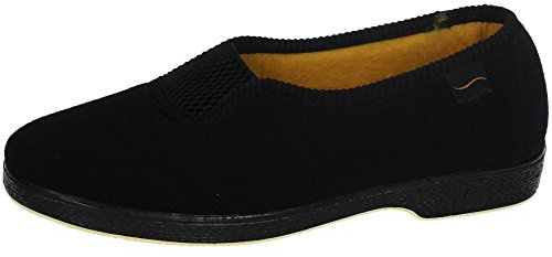 DOCTOR CUTILLAS 453 Zapatillas de Invierno de Paño Negro con Goma para Señora - Hechas en España SEÑORA ZAPATILLAS NEGRO 41