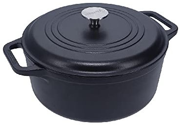 Victoria Forno Olandese, Pentola Induzione Ghisa Smaltata 25 cm, Cocotte 3,8L, Senza PTFE né PFOA, Adatta per Fuoco, Barbecue, Forno, Vetroceramica, Gas