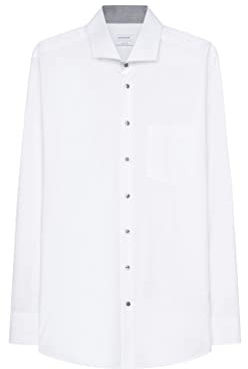 Seidensticker Homme Chemise Regular Fit Langarm Popeline Blanc, 40 EU