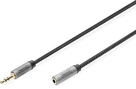 DIGITUS Câble d'extension Audio, Jack mâle 3,5 mm vers Jack Femelle 3,5 mm