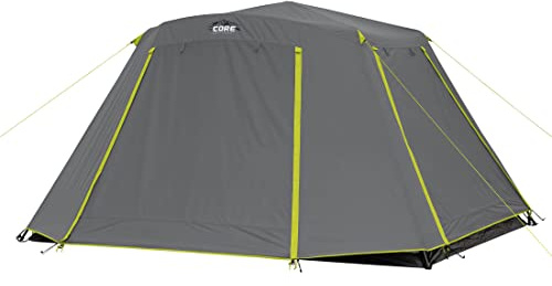 CORE 6 Person Instant Cabin Tent | Large Portable Pop Up Tent for Family with Full Rainfly for Weather Protection and Storage for Camping Accessories