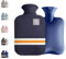 Kleine Wärmflasche mit Strickbezug, 1 l großes Fassungsvermögen, Wärmbeutel mit abnehmbarem und waschbarem weichem Bezug für Schmerzlinderung, Nacken und Schultern, tolles Geschenk für Frauen, Männer