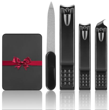 LOPHE Professionali Tagliaunghie, 3 Pezzi Taglia Unghie in Acciaio Inox con Lima, Taglia Unghie per Piedi e Mani, Set Nail Clipper per Uomini e Donne