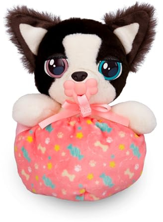 Mini Paws Baby Border Collie, Interaktiver Babyhund zum Herumtragen und Kuscheln, der Laute von Sich gibt - inkl. eines Tragebeutels, Empfohlen für Kinder ab 3 Jahren